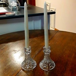 Glass candlesticks